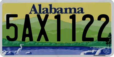 AL license plate 5AX1122