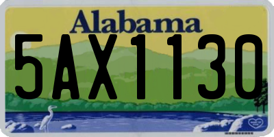 AL license plate 5AX1130