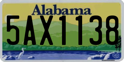 AL license plate 5AX1138