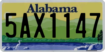 AL license plate 5AX1147