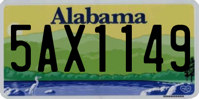 AL license plate 5AX1149