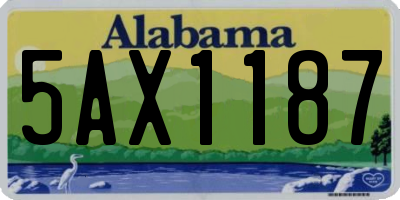 AL license plate 5AX1187