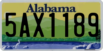 AL license plate 5AX1189