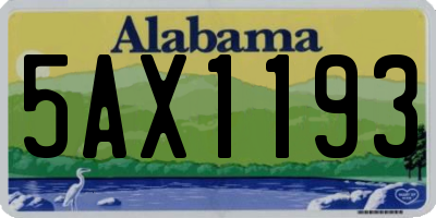 AL license plate 5AX1193