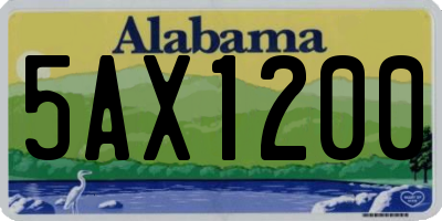 AL license plate 5AX1200