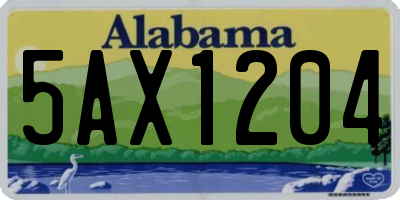 AL license plate 5AX1204