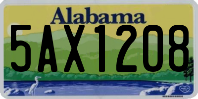 AL license plate 5AX1208