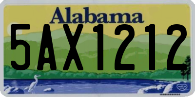 AL license plate 5AX1212