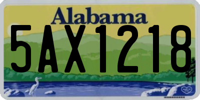 AL license plate 5AX1218