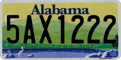 AL license plate 5AX1222