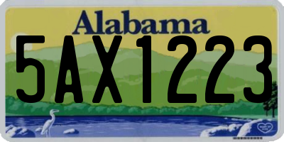 AL license plate 5AX1223