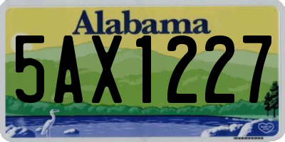 AL license plate 5AX1227
