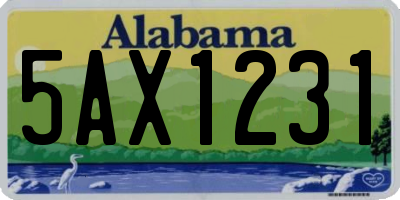AL license plate 5AX1231