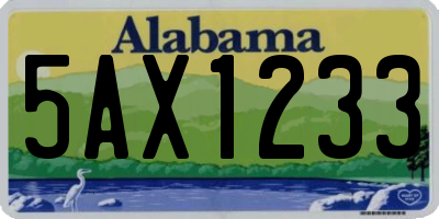 AL license plate 5AX1233