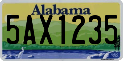 AL license plate 5AX1235