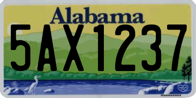 AL license plate 5AX1237