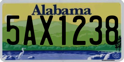 AL license plate 5AX1238