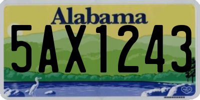 AL license plate 5AX1243