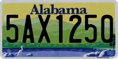 AL license plate 5AX1250