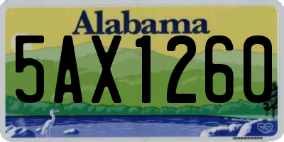AL license plate 5AX1260