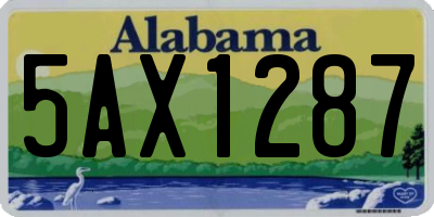 AL license plate 5AX1287