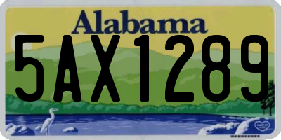 AL license plate 5AX1289