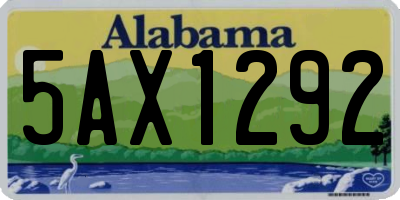 AL license plate 5AX1292