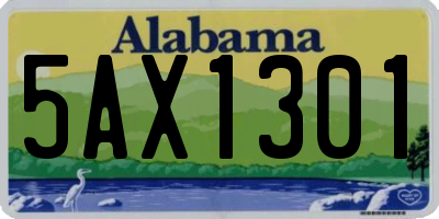 AL license plate 5AX1301