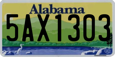 AL license plate 5AX1303