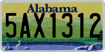 AL license plate 5AX1312