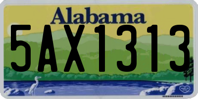 AL license plate 5AX1313