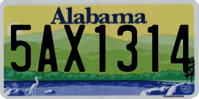 AL license plate 5AX1314