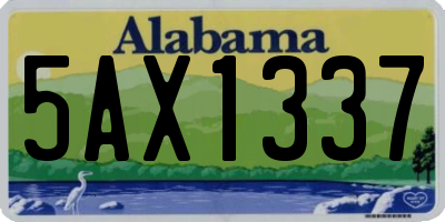 AL license plate 5AX1337