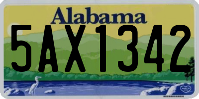 AL license plate 5AX1342