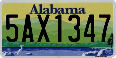 AL license plate 5AX1347