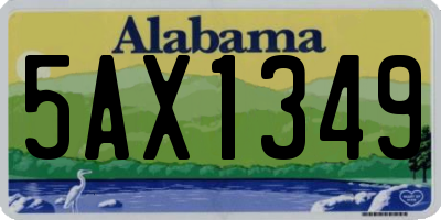AL license plate 5AX1349