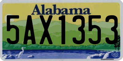 AL license plate 5AX1353