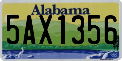 AL license plate 5AX1356