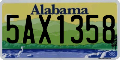 AL license plate 5AX1358