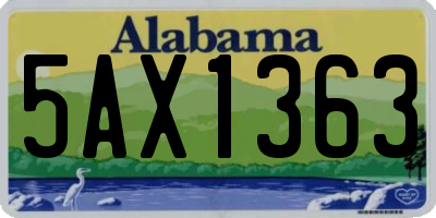 AL license plate 5AX1363