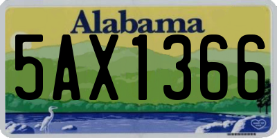 AL license plate 5AX1366