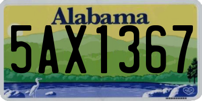 AL license plate 5AX1367