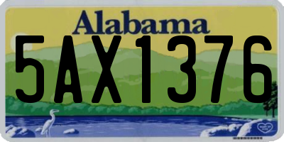 AL license plate 5AX1376