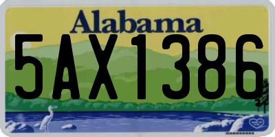 AL license plate 5AX1386