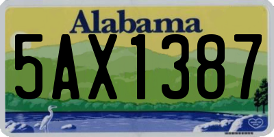 AL license plate 5AX1387