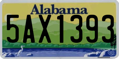 AL license plate 5AX1393