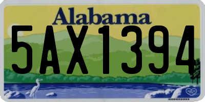 AL license plate 5AX1394