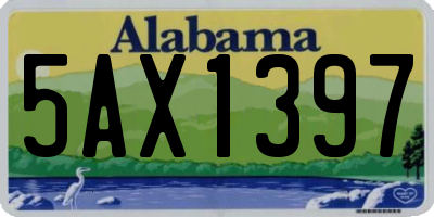 AL license plate 5AX1397