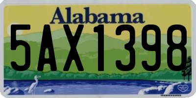 AL license plate 5AX1398