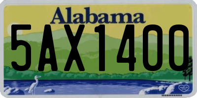 AL license plate 5AX1400